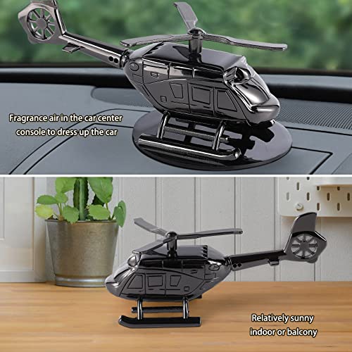 Air Freshener, Gigicloud Car Fragrance Diffuser Solar Rotating Automotive Air Fresheners Ornament Helicopter Shape Solid Aromatherapy Decoration for Car and Home (Black)