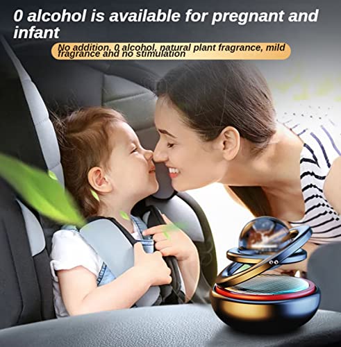 Car Solar air freshener, rotatable air Purifier Aromatherapy, Diffuser. Car Decoration Accessories for car and Home Interior Fragrance (Silver)