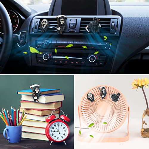 Halloween Decor for Car Horror Air Fresheners Vent Clips Grim Reaper Car Diffuser Outlet Fan Vent Perfume Clips Funny Dashboard Decorations for Automotive Truck Scents Gadgets Cool Christmas Gifts