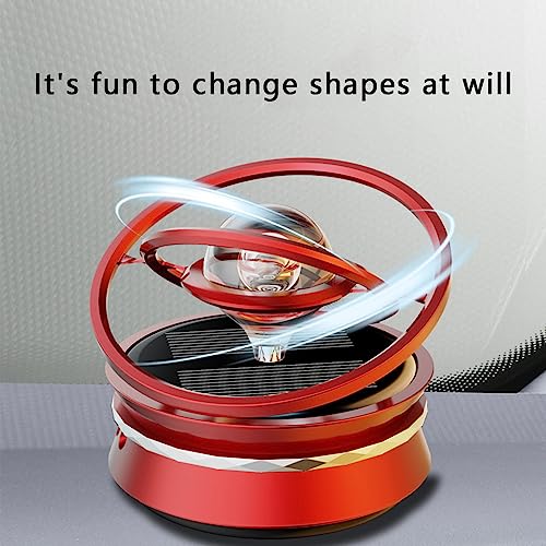 Solar Car Air Freshener Car Aromatherapy Car Perfume Rotating Suspended Crystal Ball Aromatherapy Diffuser Dashboard Decoration for Car Home Office (Red Cologne, 6cm*6cm*5cm)