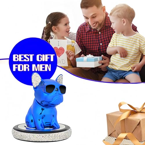 Car Air Freshener, Bulldog Bobbleheads Car Air Fresheners Bling Diamond Frenchie Dashboard Decorations Funny Car Accessories Luxury Car Diffuser Gifts for Men Women, Cologne