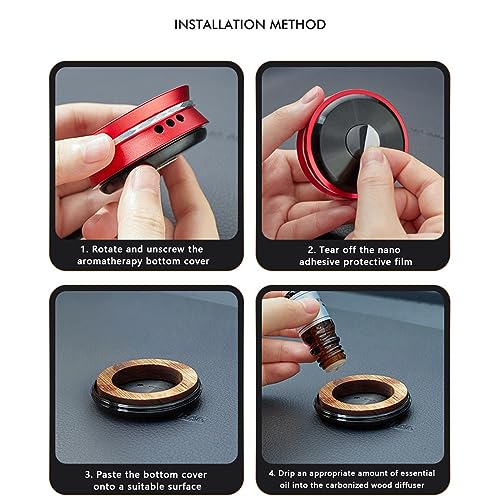 Solar Car Air Freshener Car Aromatherapy Car Perfume Rotating Suspended Crystal Ball Aromatherapy Diffuser Dashboard Decoration for Car Home Office (Red Cologne, 6cm*6cm*5cm)