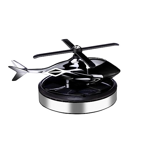 Car Air Freshener Solar Energy Rotating Helicopter Aroma Diffuser Long Lasting Fragrance Perfume Cars Interior Decoration (4.5inch, A-Sky Silver)