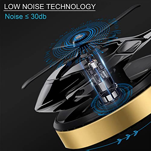 Fancemot Helicopter Car Air Fresheners Rotating Solar Car Fresheners Airplane Car Perfume (Geranium)