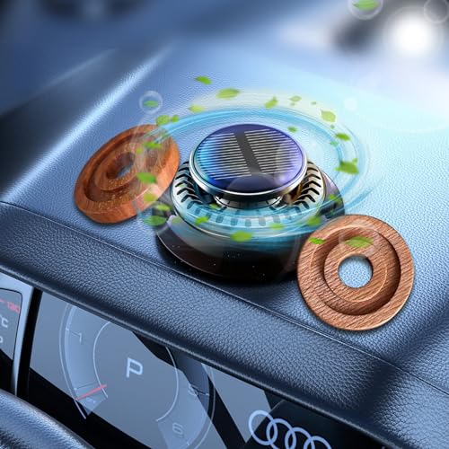 Car air freshene Diffuser,Solar Powered Auto Rotary, Aluminum Alloy, Supports DIY perfumes, Natural French Fragrance, Long Lasting Fragrance Perfume, Cologne&Ocean, Gift set, Car Fragrance (2PCS)