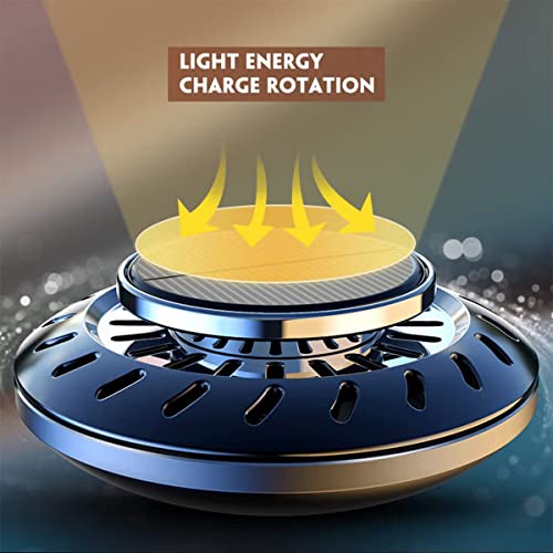 Mocessory Car Air Freshener,Rotating Solar Aromatherapy Essential Oil Diffuser Scent Car Decoration Car interior accessories (Black)