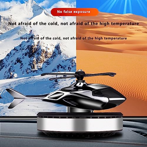 Car Air Freshener Solar Energy Rotating Helicopter Aroma Diffuser Long Lasting Fragrance Perfume Cars Interior Decoration (4.5inch, A-Sky Silver)