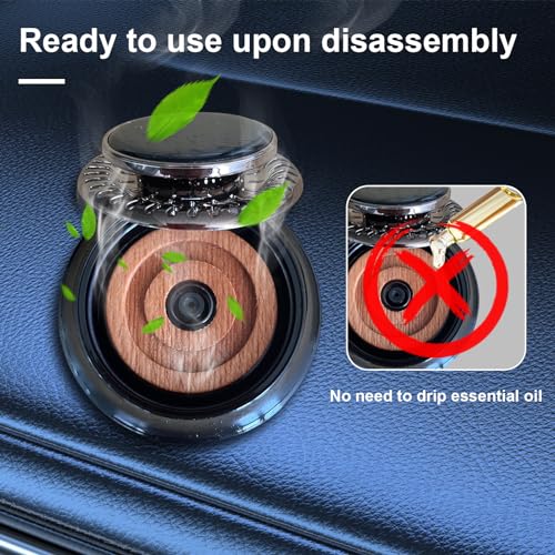 Car air freshene Diffuser,Solar Powered Auto Rotary, Aluminum Alloy, Supports DIY perfumes, Natural French Fragrance, Long Lasting Fragrance Perfume, Cologne&Ocean, Gift set, Car Fragrance (2PCS)