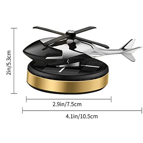 Fancemot Helicopter Car Air Fresheners Rotating Solar Car Fresheners Airplane Car Perfume (Geranium)