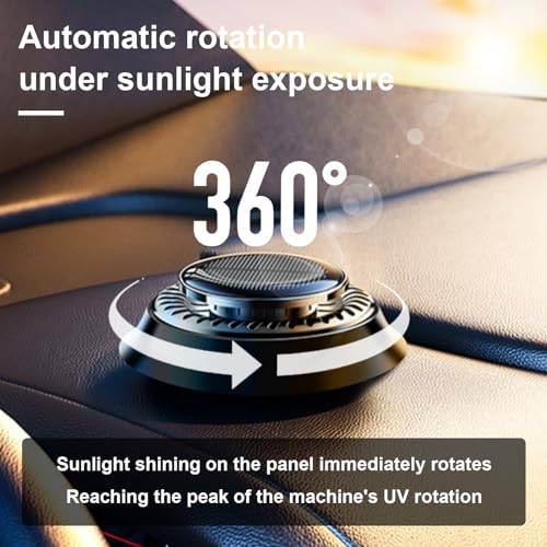 Car air freshene Diffuser,Solar Powered Auto Rotary, Aluminum Alloy, Supports DIY perfumes, Natural French Fragrance, Long Lasting Fragrance Perfume, Cologne&Ocean, Gift set, Car Fragrance (2PCS)