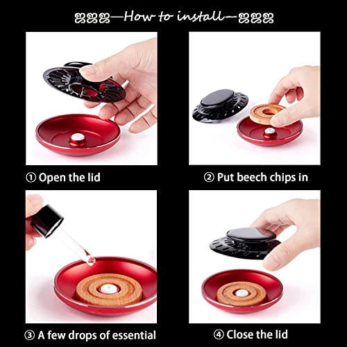 Mocessory Car Air Freshener,Rotating Solar Aromatherapy Essential Oil Diffuser Scent Car Decoration Car interior accessories (Black)