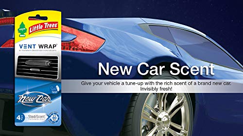 Little Trees Car Air Freshener | Vent Wrap Provides Long-Lasting Scent, Invisibly Fresh! | New Car Scent, 16 count, (4) 4-Packs
