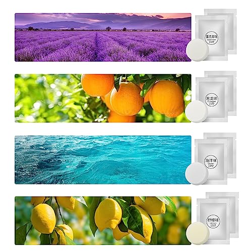 8 Packs Car Air Vent Clips Freshener Refills Solid Fragrance Replacement Pads, Long Lasting Air Freshener for Car(4 Scents included Cologne,Lavender, Lemon, Ocean)