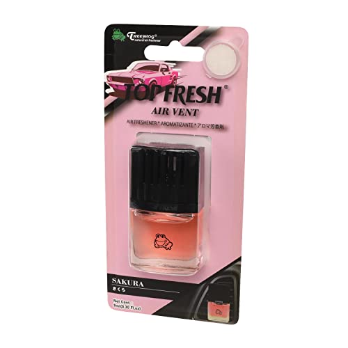 Auto Dynasty TreeFrog Room Car Clean Top Fresh Natural Air Freshener Vent Clip, Sakura Cherry Blossom Scent, 0.3 Fl Oz