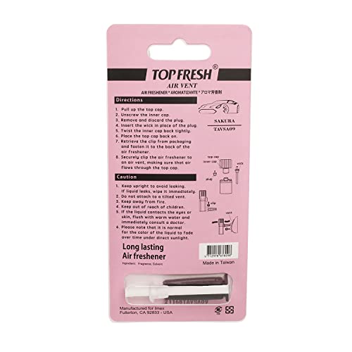 Auto Dynasty TreeFrog Room Car Clean Top Fresh Natural Air Freshener Vent Clip, Sakura Cherry Blossom Scent, 0.3 Fl Oz