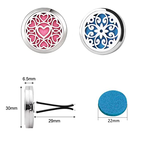 4 PCS Essential Oil Car Diffuser Vent Clip, Car Aromatherapy Diffuser Locket Air Freshener with 48 Refill Pads
