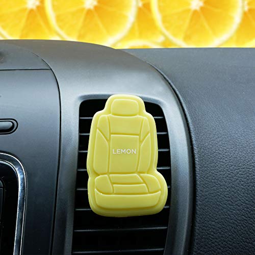 FH Group FH1017YELLOW Lemon 3D Scented Yellow Air Freshener 1-Pack Clip-On Non-Toxic, Plastic Alcohol-Free Fragrance Oil Car Seat Shape Long Lasting for Cars, Trucks, SUVs, Closets, Small Spaces, etc.