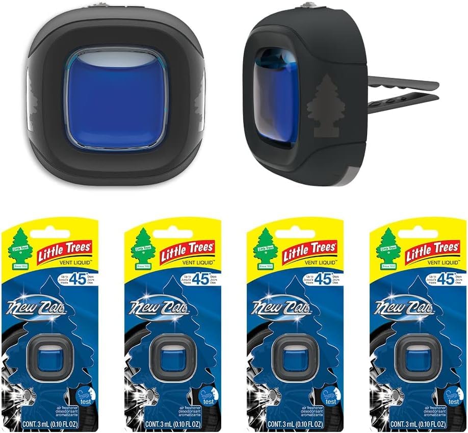 LITTLE TREES Car Air Freshener. Vent Liquid Provides Long-Lasting Scent for Auto or Home. Add a Splash of LITTLE TREES to your Vent. New Car Scent, 4 Air Fresheners