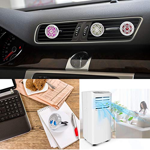 4 PCS Essential Oil Car Diffuser Vent Clip, Car Aromatherapy Diffuser Locket Air Freshener with 48 Refill Pads