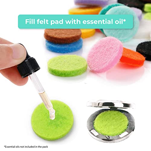 4 Pack Car Difusser Aromatherapy Essential Oil 30mm Stainless Steel Locket with Vent Clip 10 Felt Pads