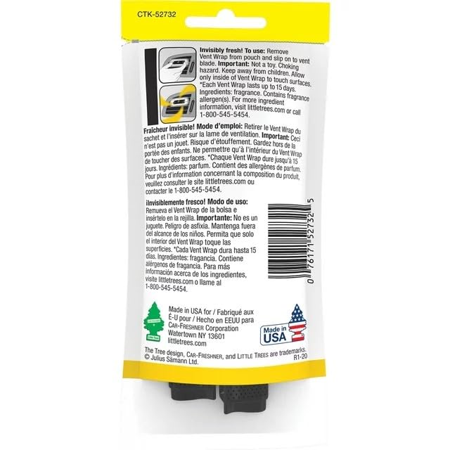 Little Trees Vent Wrap Air Freshener 4 Packs CarFreshner (Vanillaroma)