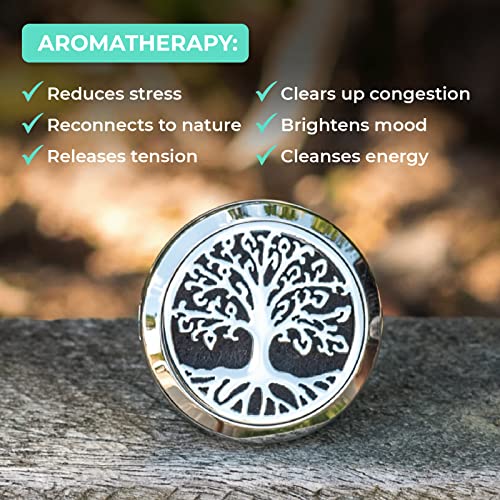 4 Pack Car Difusser Aromatherapy Essential Oil 30mm Stainless Steel Locket with Vent Clip 10 Felt Pads