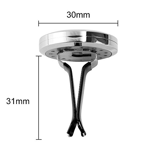 RoyAroma 2PCS 30mm Car Aromatherapy Essential Oil Diffuser Stainless Steel Locket with Vent Clip 12 Felt Pads