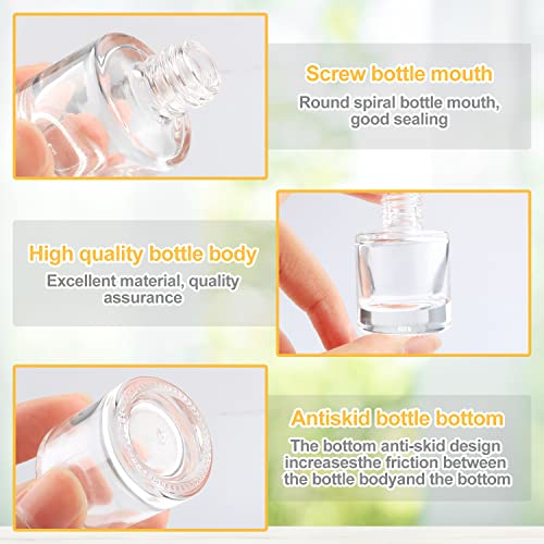 DMuuuDM 20 Pcs 8ml Hanging Car Air Freshener Diffuser,Empty Clear Glass Essential Diffuser Oil Aromatherapy Fragrance Perfume Pendant Glass Vials with Wooden Caps & Hanging String,Cylindrical