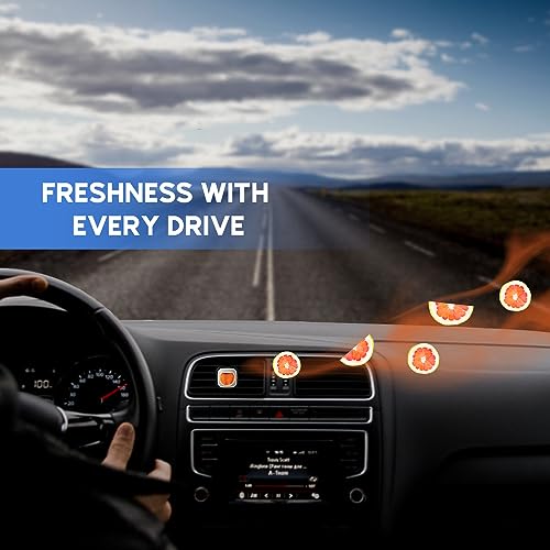 Air Jungles Eleu Pomelo Scent Car Air Freshener Clip, 6 Car Freshener Vent Clips, 4ml Each, Long Lasting Air Freshener for Car, Up to 180 Days Car Refresher Odor Eliminator