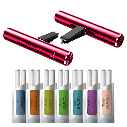 KMSCO Car Air Fresheners Scents Diffuser Vent Clips Perfume Essential Oil sticks Fro Women Men Automotive Fragrance Decoration Accessories (Red)