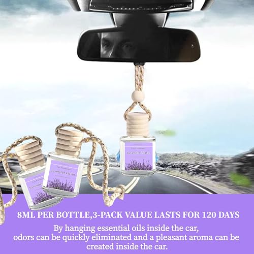 3PCS Car Air Fresheners Hanging – Best Smart Car Air Fresheners Hanging Vanilla Long Lasting Auto Scent Aroma Diffuser, Car Perfume Car Air Diffusers Essential Oils Hanging Scents Bottle