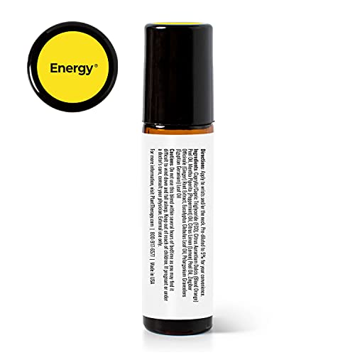 Plant Therapy Energy Essential Oil Blend 10 mL (1/3 oz) Refreshing, Energizing Blend 100% Pure, Pre-Diluted Roll-On, Natural Aromatherapy, Therapeutic Grade