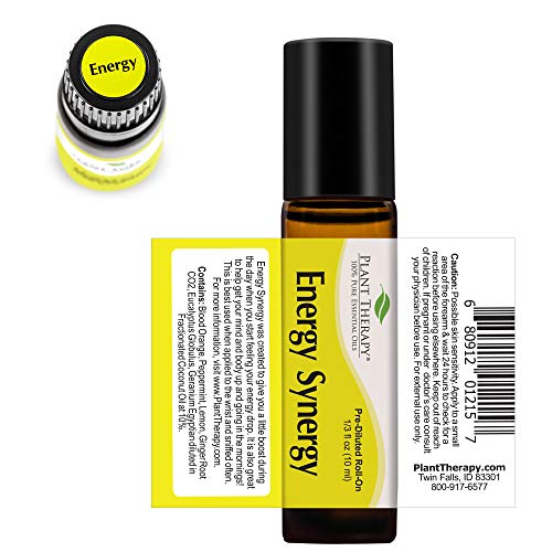 Plant Therapy Energy Essential Oil Blend 10 mL (1/3 oz) Refreshing, Energizing Blend 100% Pure, Pre-Diluted Roll-On, Natural Aromatherapy, Therapeutic Grade