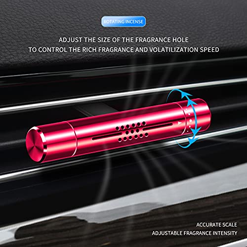 KMSCO Car Air Fresheners Scents Diffuser Vent Clips Perfume Essential Oil sticks Fro Women Men Automotive Fragrance Decoration Accessories (Red)