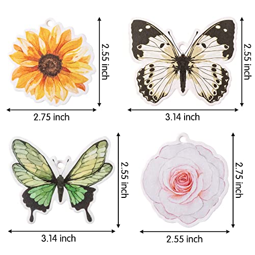 ANGOLIO 8Pcs Butterfly Flower Fairy Aesthetic Car Air Fresheners Incense Chips Scented Ornament Car Rearview Mirror 8 Styles And 6 Scents Hanging Ornament Vent Decor Aromatic For Fall Party