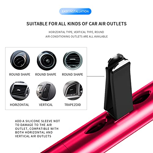 KMSCO Car Air Fresheners Scents Diffuser Vent Clips Perfume Essential Oil sticks Fro Women Men Automotive Fragrance Decoration Accessories (Red)