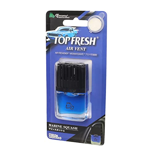 TreeFrog Room Car Clean Top Fresh Natural Air Freshener Vent Clip, Marine Squash Scent, 0.3 Fl Oz
