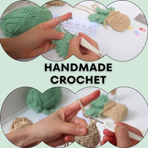 Crochet Car Air Freshener，12ml Empty Refillable Car Diffuser Bottle with Cute Potted Plants Car Mirror Hanging Accessories Car Air Hanging Fragrance Oil Diffuser,Long Lasting Car Diffuser Bottle