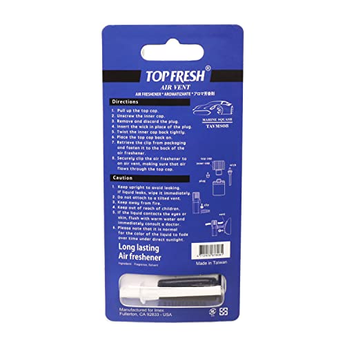 TreeFrog Room Car Clean Top Fresh Natural Air Freshener Vent Clip, Marine Squash Scent, 0.3 Fl Oz