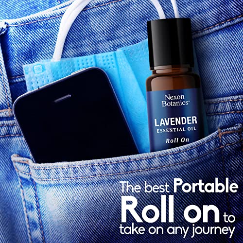 Lavender Essential Oil Roll-On Blend - Calming Lavender Oil Essential Oil Roll-On - Calmness & Relaxation - Lavender Oil for Skin Roll-On - 100% Pure, Natural, Prediluted - Nexon Botanics 10ml