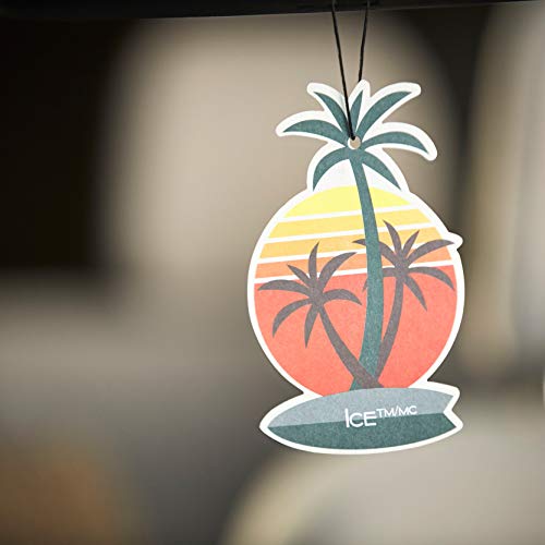 California Scents Car Air Freshener, Hanging Palms Odor Eliminator for Cars, Trucks, Ice, 24 Pack