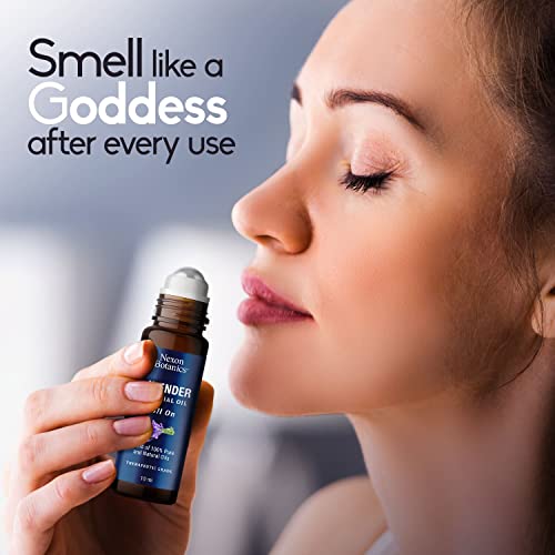Lavender Essential Oil Roll-On Blend - Calming Lavender Oil Essential Oil Roll-On - Calmness & Relaxation - Lavender Oil for Skin Roll-On - 100% Pure, Natural, Prediluted - Nexon Botanics 10ml
