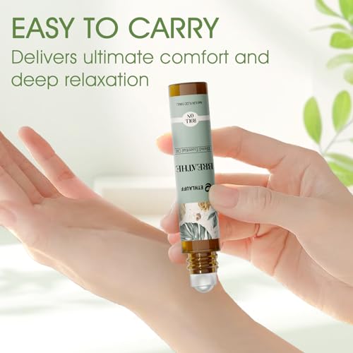 Essential Oils Roll On Set 6 Pack -(Relax, Sleep, Balance,Breathe, Focus on, Happiness) Aromatherapy Oil with Roller Ball,Essential Oils Blends for Skin - Relaxation Gift for Women and Men