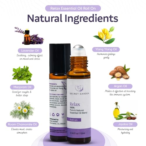 Essential Oil Roll On (3x10ml) - Premium Essential Oil Blends for Aromatherapy, Massage, Skincare, Relax – Roll On Essential Oils by Secret Garden