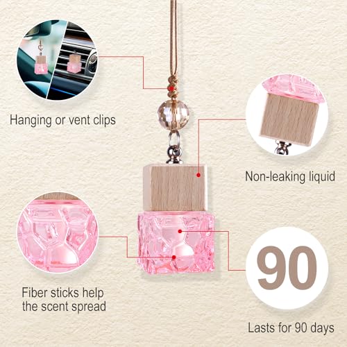 L'odeur Vill Car Fresheners, 2Pack Car Freshener Vent Clips Car Diffuser Car Air Freshener, Up to 180 Days Hanging Car Diffuser, Long Lasting Hanging Car Freshener - Jasmine & lily