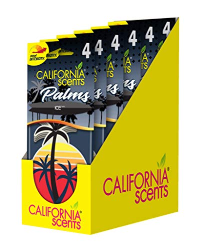 California Scents Car Air Freshener, Hanging Palms Odor Eliminator for Cars, Trucks, Ice, 24 Pack