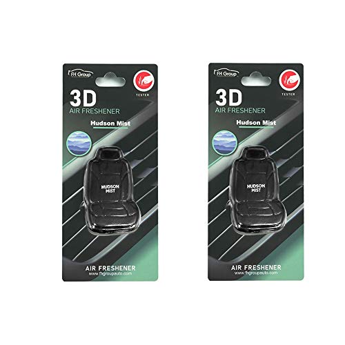 FH Group FH1017 Clip On 3D Air Freshener Hudson Mist Scent (Black) – 2PK
