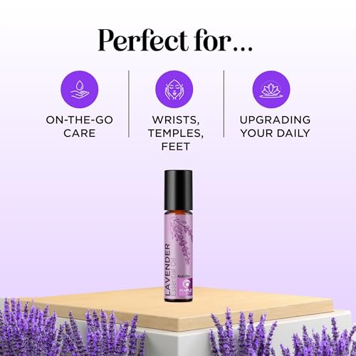Lavender Essential Oil Roll On - Calming Aromatherapy Oil Roller for Sleep Headaches and Relaxation - Natural Pre-Diluted Sleep Oil for Nighttime Relaxation with Lavender Essential Oil for Skin 3-Pack