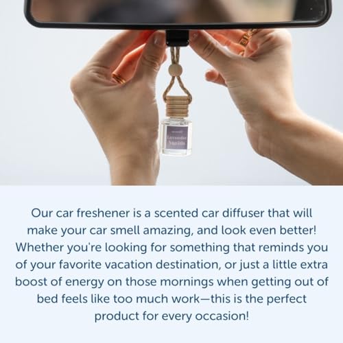 CE CRAFT Teakwood + Mahogany Air Freshener Bottle - Reusable Car Air Deodorizer Diffuser for Essential Oils & Scents, Lasts 30-90+ Days