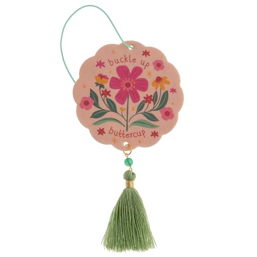 Karma, Essential Oil Air Freshener for Cars Set of 2, Home & Office - Colorful Decorative Hanging Air Freshener with Tassel, Buttercup Vanilla Scented